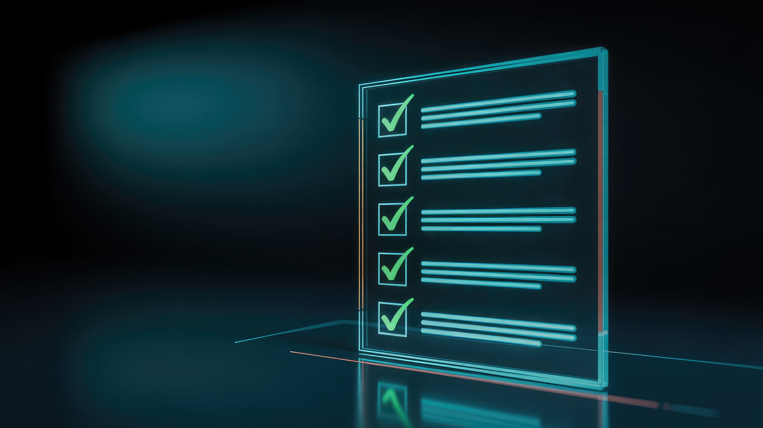 Modern check list with sleek design for task management, workflow, and process completion visualization