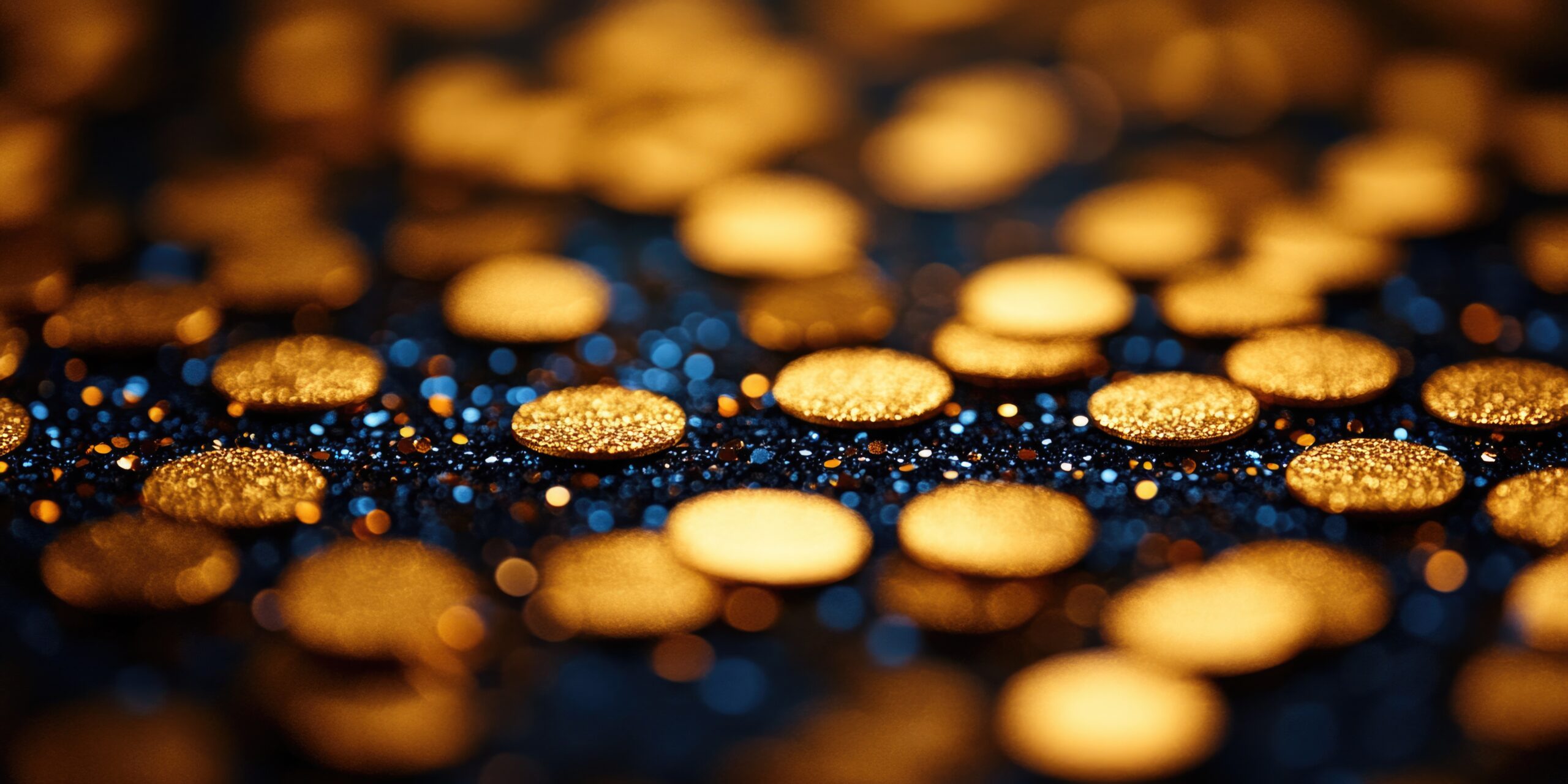 A close-up shot of a pile of gold coins