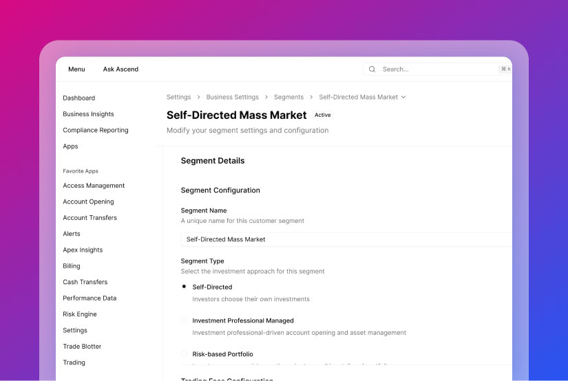 image of a UI screen on a gradient background